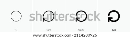 rotate clockwise icon. Thin, Light Regular And Bold style design isolated on white background