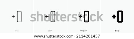 column insert left icon. Thin, Light Regular And Bold style design isolated on white background