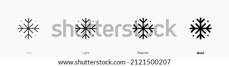 snowflake alt icon. Thin, Light Regular And Bold style design isolated on white background