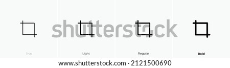 crop alt icon. Thin, Light Regular And Bold style design isolated on white background