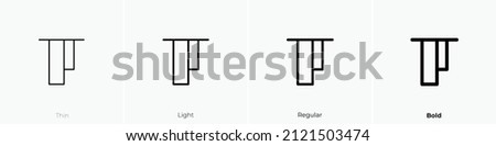 vertical align top icon. Thin, Light Regular And Bold style design isolated on white background