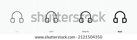 headphones alt icon. Thin, Light Regular And Bold style design isolated on white background