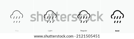 cloud showers heavy icon. Thin, Light Regular And Bold style design isolated on white background