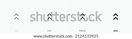 angle double up icon. Thin, Light Regular And Bold style design isolated on white background