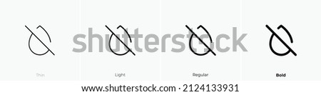 water drop slash icon. Thin, Light Regular And Bold style design isolated on white background