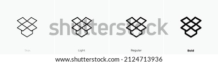 dropbox icon. Thin, Light Regular And Bold style design isolated on white background