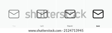 envelope alt icon. Thin, Light Regular And Bold style design isolated on white background