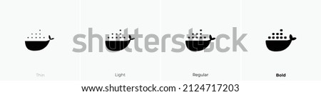 docker icon. Thin, Light Regular And Bold style design isolated on white background