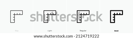 ruler combined icon. Thin, Light Regular And Bold style design isolated on white background