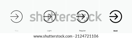 sign out alt icon. Thin, Light Regular And Bold style design isolated on white background