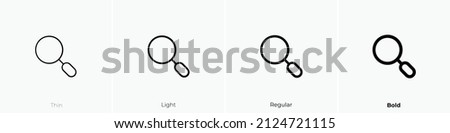 search alt icon. Thin, Light Regular And Bold style design isolated on white background