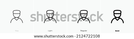 user md icon. Thin, Light Regular And Bold style design isolated on white background