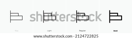 horizontal align left icon. Thin, Light Regular And Bold style design isolated on white background