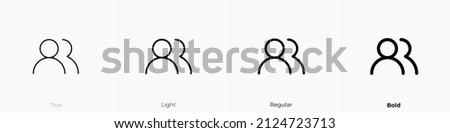 users alt icon. Thin, Light Regular And Bold style design isolated on white background
