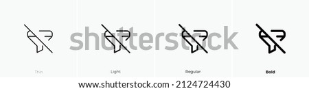 filter slash icon. Thin, Light Regular And Bold style design isolated on white background