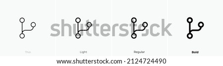 code branch icon. Thin, Light Regular And Bold style design isolated on white background