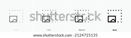 image resize landscape icon. Thin, Light Regular And Bold style design isolated on white background