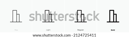 vertical align bottom icon. Thin, Light Regular And Bold style design isolated on white background
