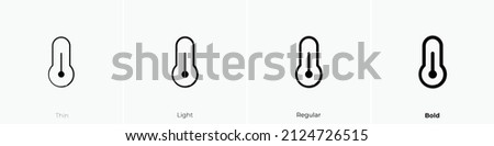 temperature three quarter icon. Thin, Light Regular And Bold style design isolated on white background