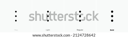 ellipsis v icon. Thin, Light Regular And Bold style design isolated on white background