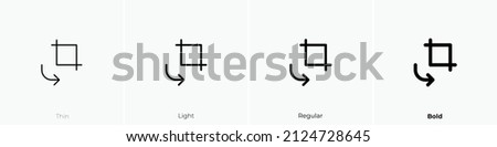 crop alt rotate left icon. Thin, Light Regular And Bold style design isolated on white background