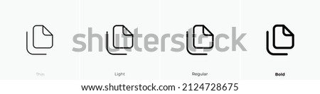 copy alt icon. Thin, Light Regular And Bold style design isolated on white background