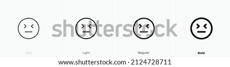 squint icon. Thin, Light Regular And Bold style design isolated on white background