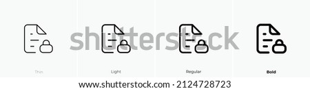 file lock alt icon. Thin, Light Regular And Bold style design isolated on white background