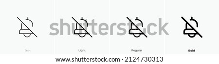 bell slash icon. Thin, Light Regular And Bold style design isolated on white background
