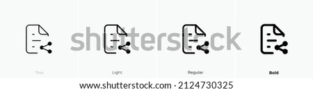 file share alt icon. Thin, Light Regular And Bold style design isolated on white background