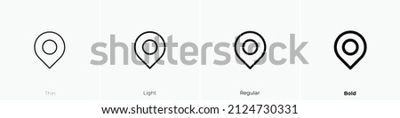 map marker alt icon. Thin, Light Regular And Bold style design isolated on white background