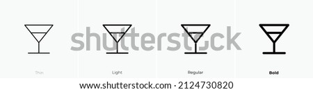 glass martini alt icon. Thin, Light Regular And Bold style design isolated on white background