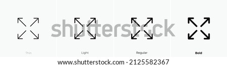 expand arrows alt icon. Thin, Light Regular And Bold style design isolated on white background