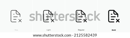 file times alt icon. Thin, Light Regular And Bold style design isolated on white background