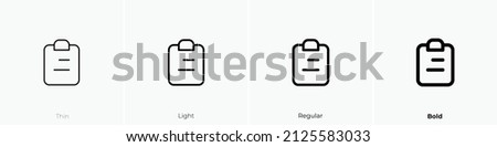 clipboard alt icon. Thin, Light Regular And Bold style design isolated on white background