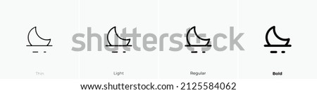 moonset icon. Thin, Light Regular And Bold style design isolated on white background