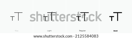 text size icon. Thin, Light Regular And Bold style design isolated on white background