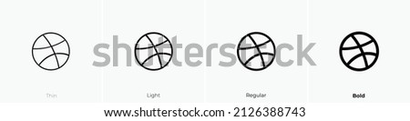 dribbble icon. Thin, Light Regular And Bold style design isolated on white background