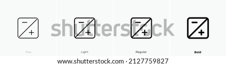 exposure alt icon. Thin, Light Regular And Bold style design isolated on white background