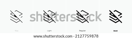 layer group slash icon. Thin, Light Regular And Bold style design isolated on white background