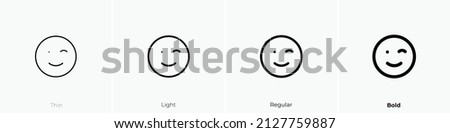 smile wink alt icon. Thin, Light Regular And Bold style design isolated on white background