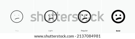 mood confuzed icon. Thin, Light Regular And Bold style design isolated on white background