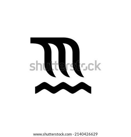 waterfall icon. Flat style design isolated on white background.