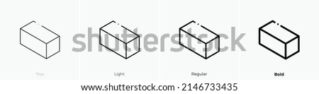 cuboid icon. Thin, Light Regular And Bold style design isolated on white background