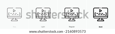 subtitles icon. Linear style sign isolated on white background. Vector illustration.