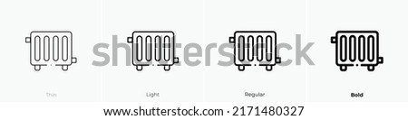 radiator icon. Thin, Light Regular And Bold style design isolated on white background