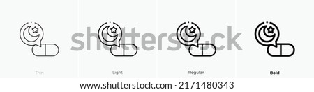 melatonin icon. Thin, Light Regular And Bold style design isolated on white background