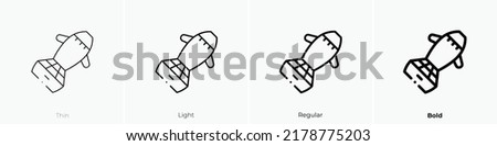 diver propulsion vehicle icon. Thin, Light Regular And Bold style design isolated on white background