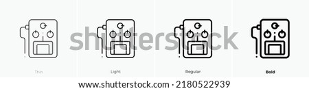 guitar pedal icon. Thin, Light Regular And Bold style design isolated on white background