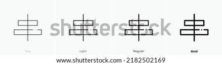 center align icon. Thin, Light Regular And Bold style design isolated on white background
